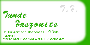 tunde haszonits business card